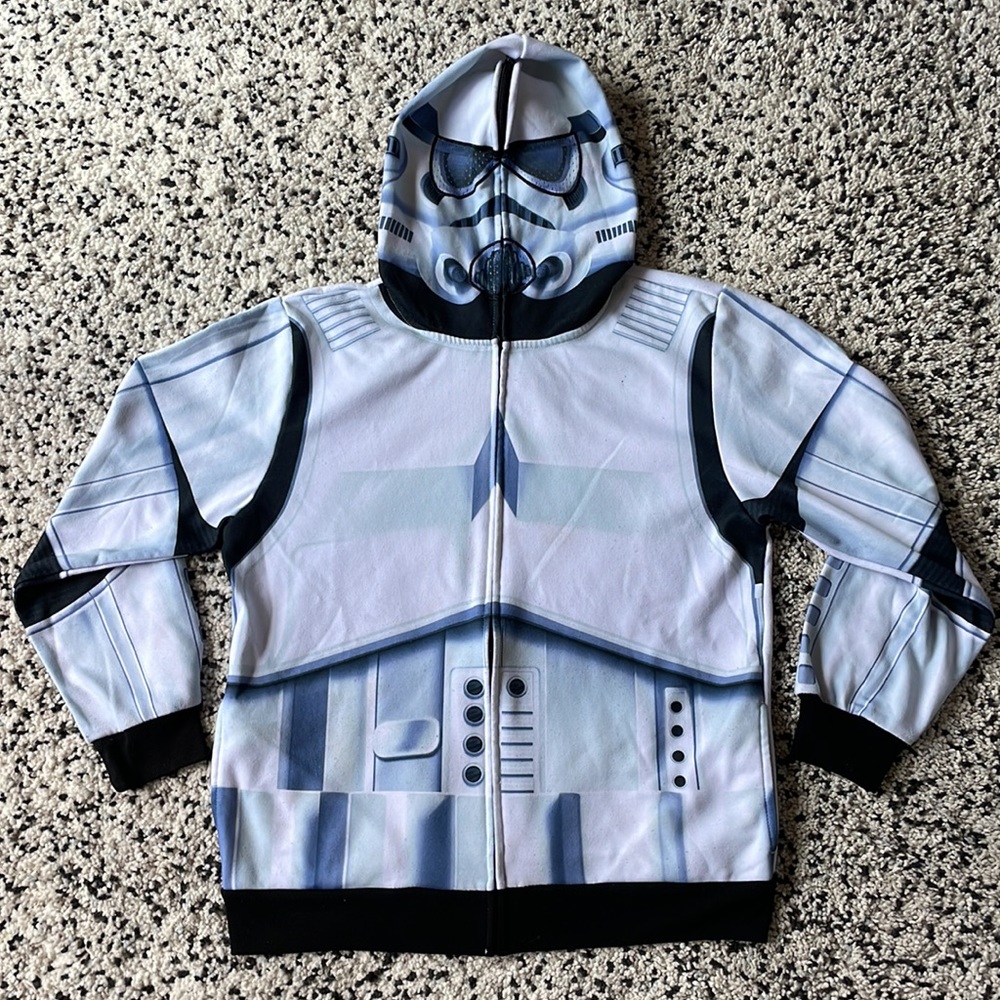 Star Wars Stormship Trooper Kids Hoodie Sweatshirt—XL, White, Black, & Gray